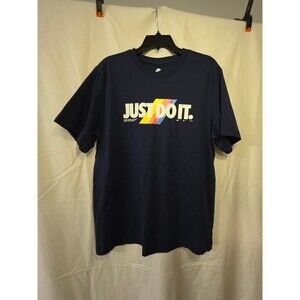 Nike The Nike Tee Men's L Navy JUST DO IT. Graphic Cotton T-Shirt